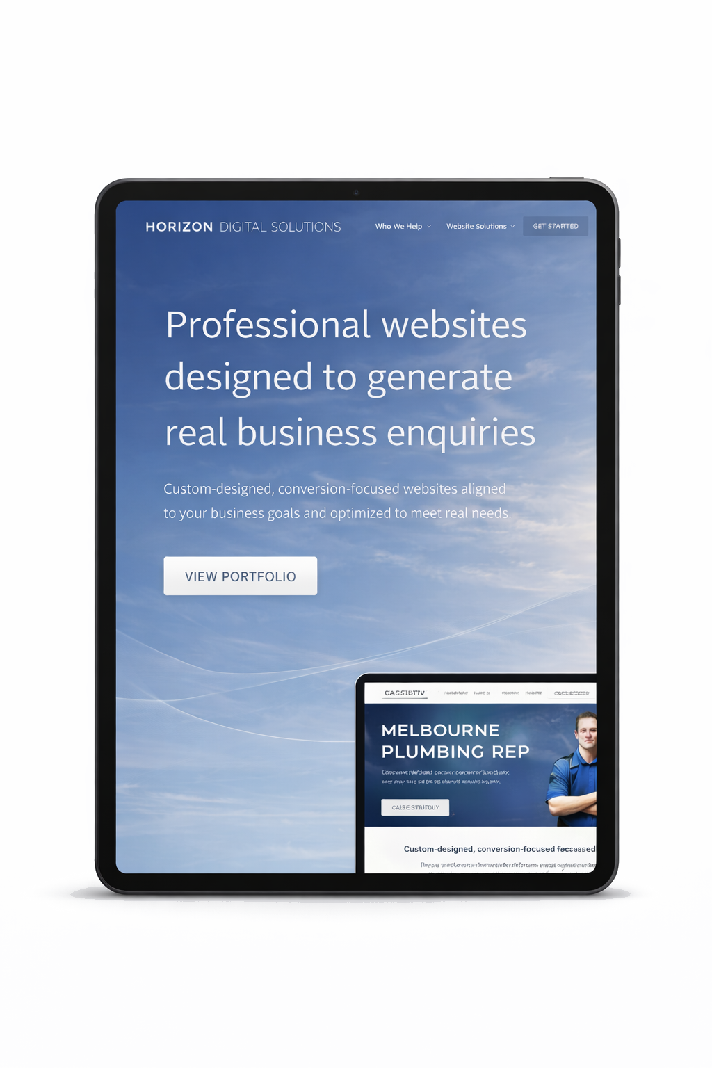 Tablet website mockup