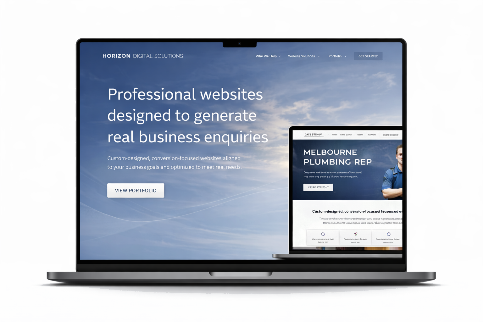Laptop website mockup